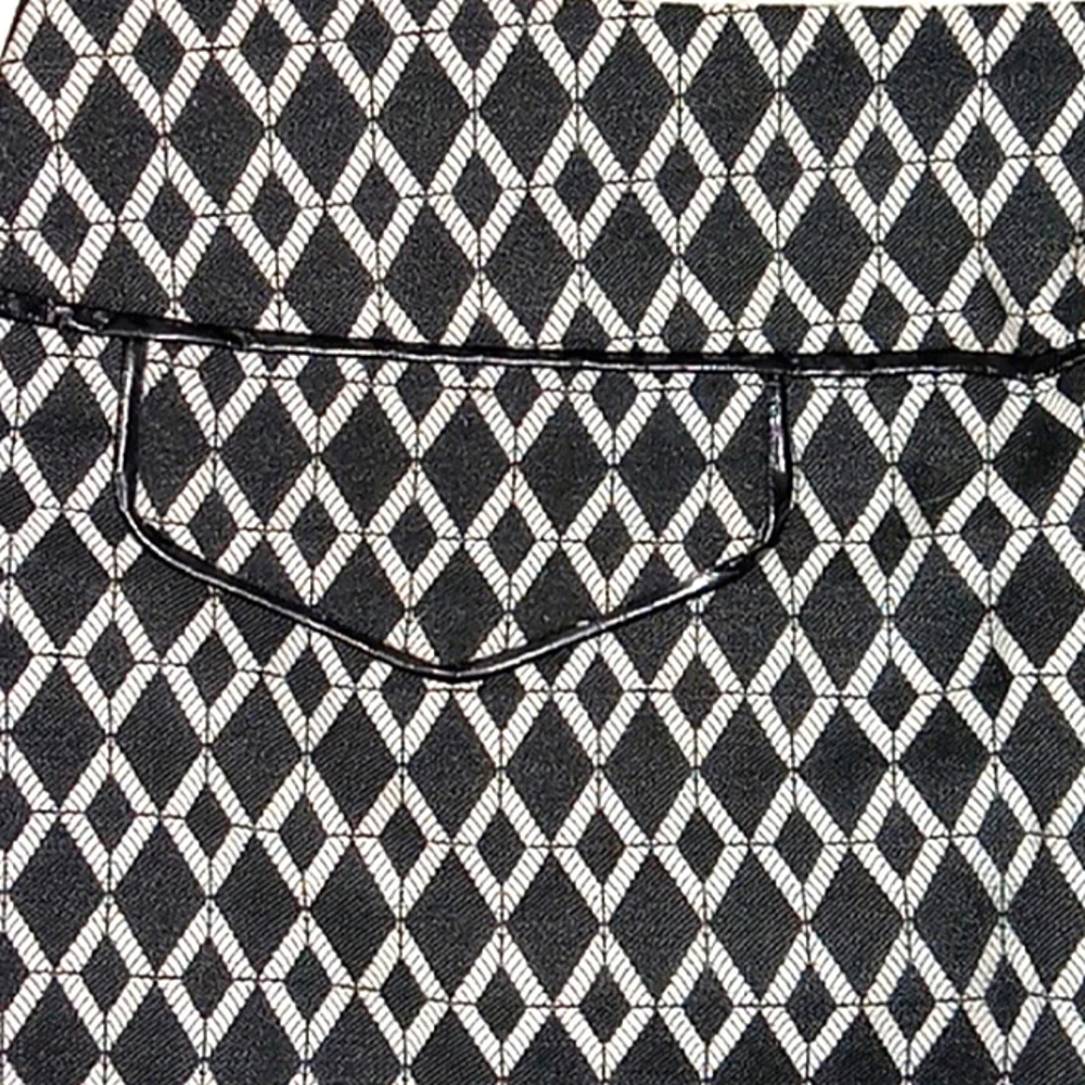 INC International Concepts Chainlink Skirt Black White Faux Leather Trim Sz 6 - Picture 8 of 12